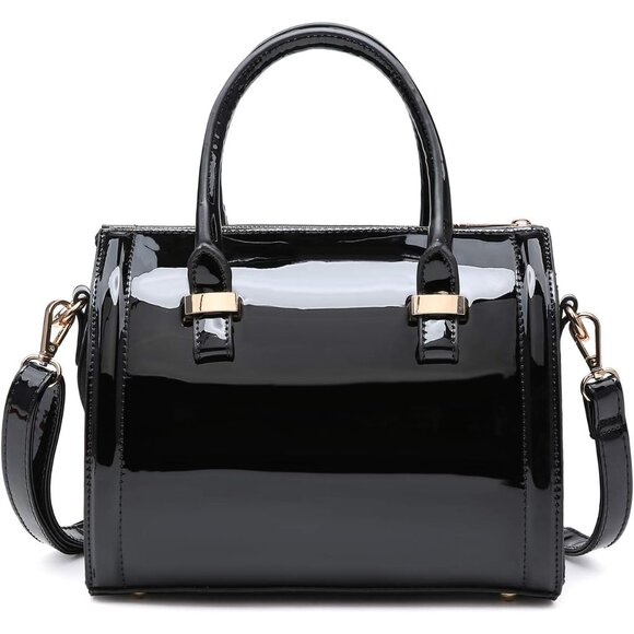 Elegant Faux Leather Satchel with Adjustable Strap - Versatile Women's Handbag - Picture 1 of 6